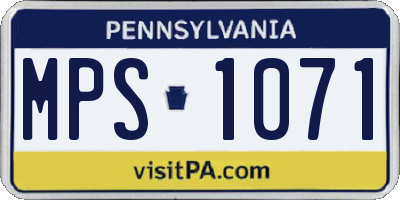 PA license plate MPS1071