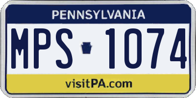 PA license plate MPS1074