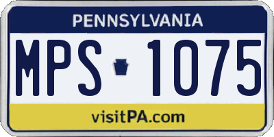 PA license plate MPS1075