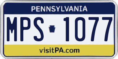 PA license plate MPS1077