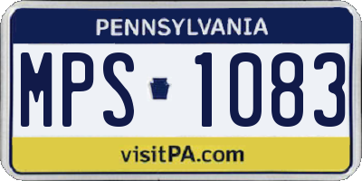 PA license plate MPS1083