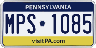 PA license plate MPS1085