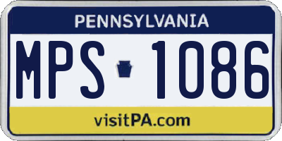 PA license plate MPS1086