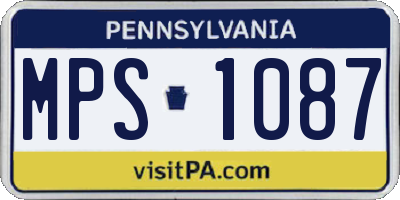 PA license plate MPS1087