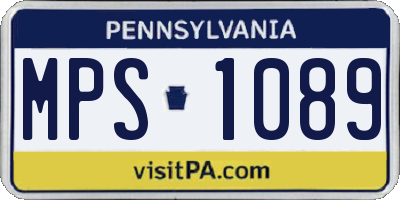 PA license plate MPS1089