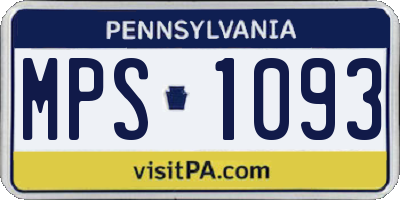 PA license plate MPS1093
