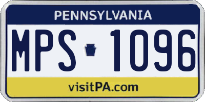 PA license plate MPS1096