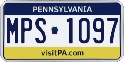 PA license plate MPS1097