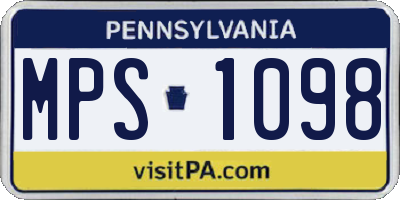 PA license plate MPS1098