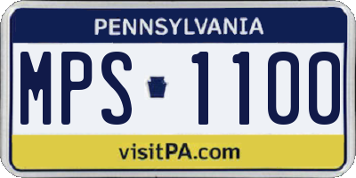 PA license plate MPS1100