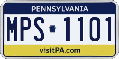 PA license plate MPS1101