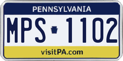 PA license plate MPS1102