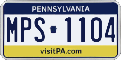 PA license plate MPS1104