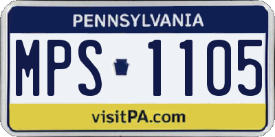 PA license plate MPS1105