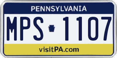 PA license plate MPS1107