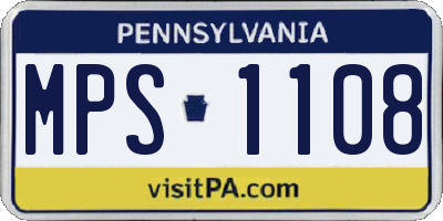 PA license plate MPS1108