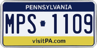 PA license plate MPS1109
