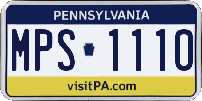 PA license plate MPS1110