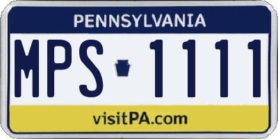 PA license plate MPS1111