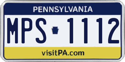 PA license plate MPS1112