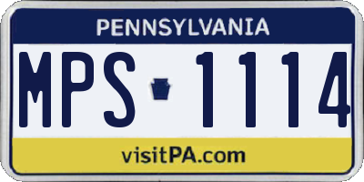 PA license plate MPS1114