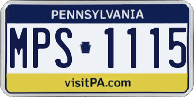 PA license plate MPS1115
