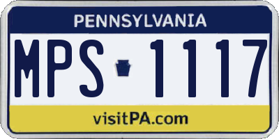 PA license plate MPS1117