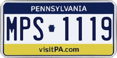 PA license plate MPS1119
