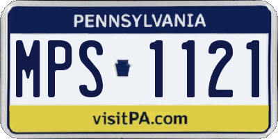 PA license plate MPS1121