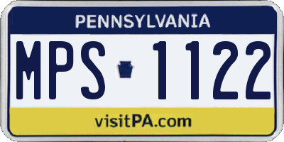 PA license plate MPS1122
