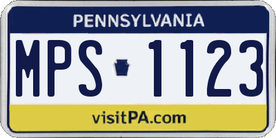 PA license plate MPS1123