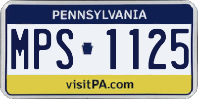 PA license plate MPS1125