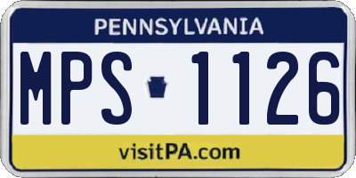PA license plate MPS1126