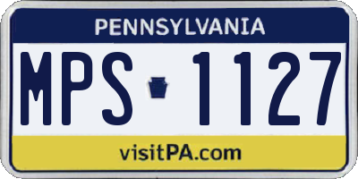 PA license plate MPS1127