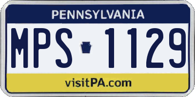 PA license plate MPS1129
