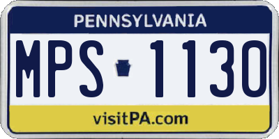PA license plate MPS1130