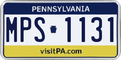 PA license plate MPS1131
