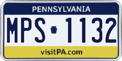 PA license plate MPS1132