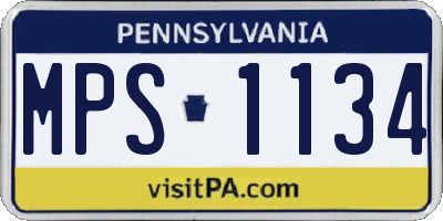 PA license plate MPS1134