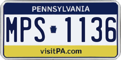 PA license plate MPS1136