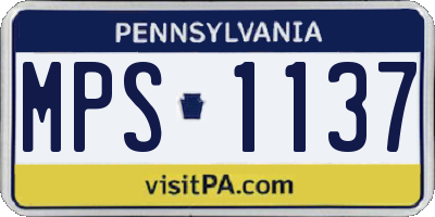 PA license plate MPS1137