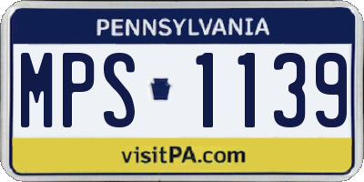 PA license plate MPS1139