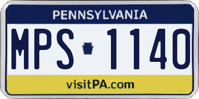 PA license plate MPS1140