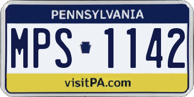 PA license plate MPS1142