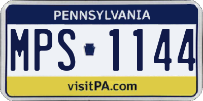 PA license plate MPS1144