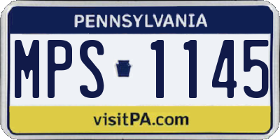 PA license plate MPS1145
