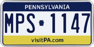 PA license plate MPS1147