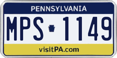 PA license plate MPS1149