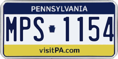 PA license plate MPS1154
