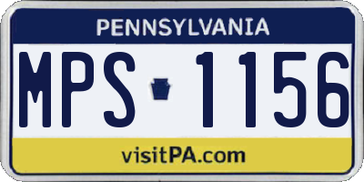 PA license plate MPS1156